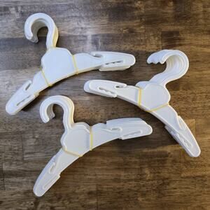 36pc 7” Doll Clothes Hangers White Hard Plastic Fits 18” Dolls Accessory Lot NEW